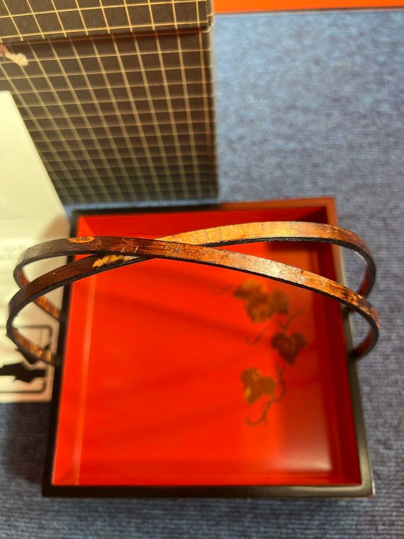 808 桜皮細工　手提げ菓子器　未使用