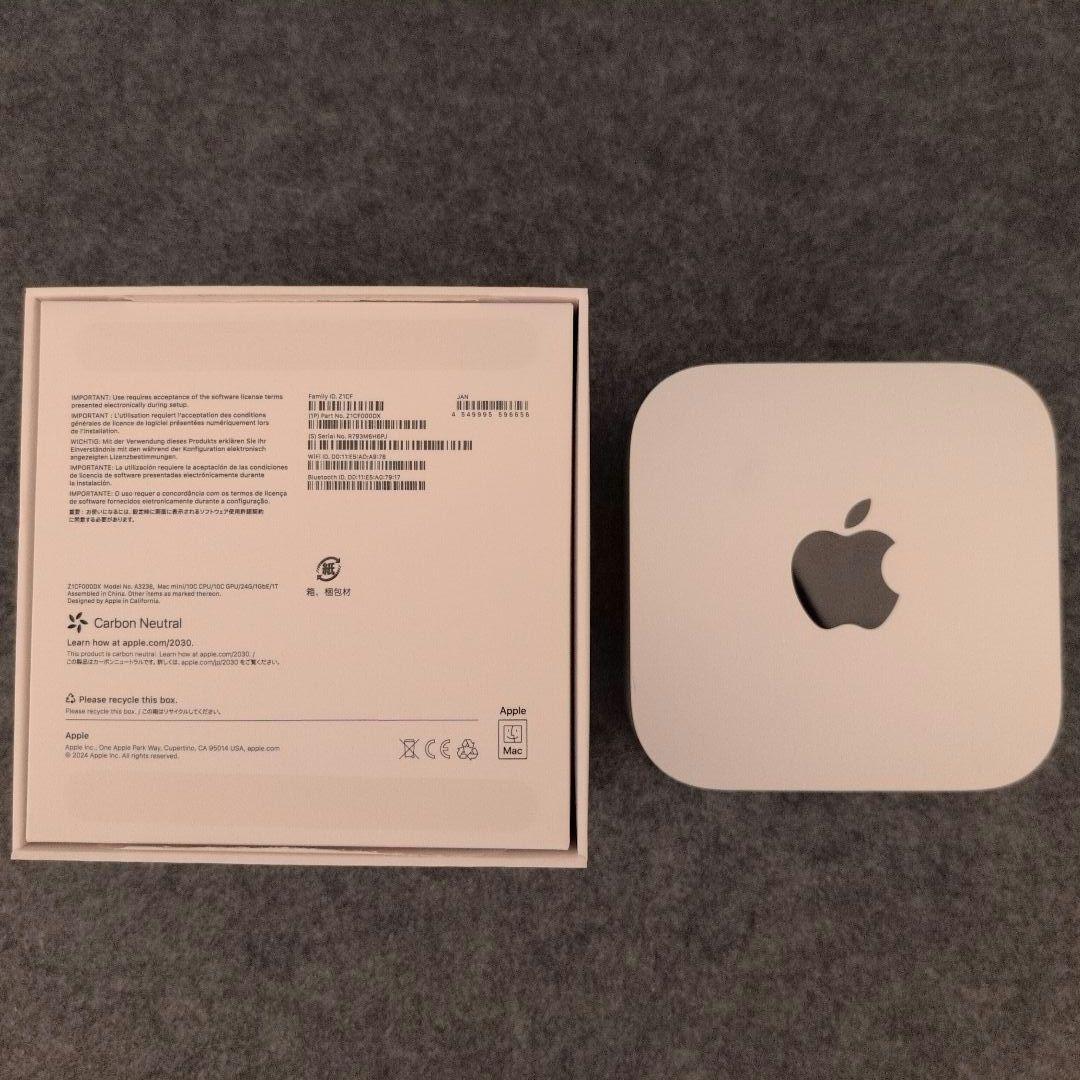 《美品》M4 Mac mini 24GBメモリ 1TB SSD