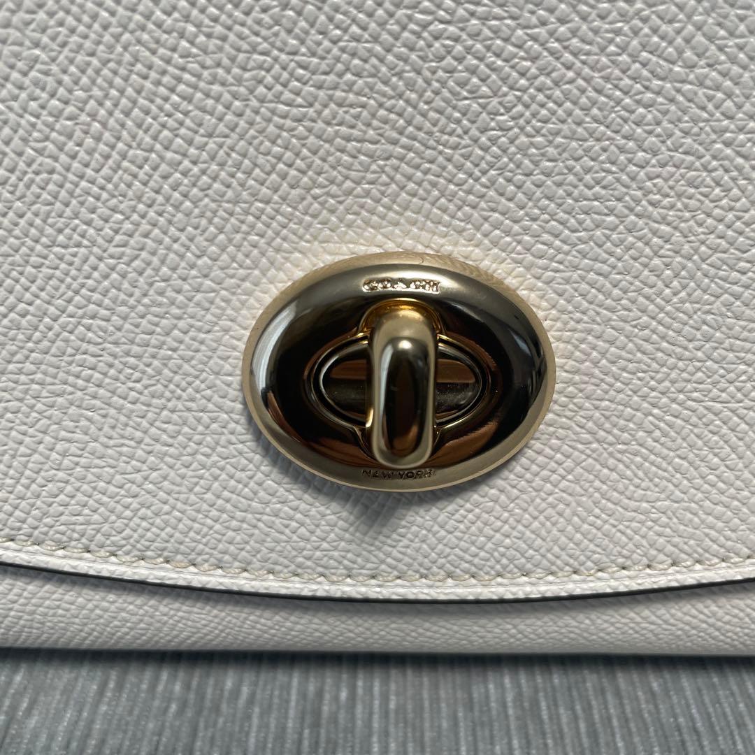 【美品】コーチ　ハンドバッグ　ショルダーバッグ　アイボリー