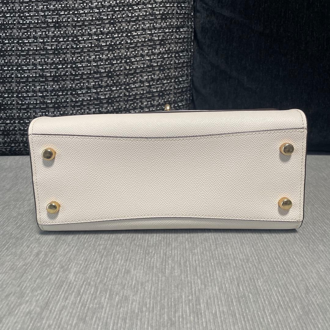 【美品】コーチ　ハンドバッグ　ショルダーバッグ　アイボリー