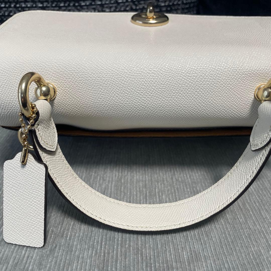 【美品】コーチ　ハンドバッグ　ショルダーバッグ　アイボリー