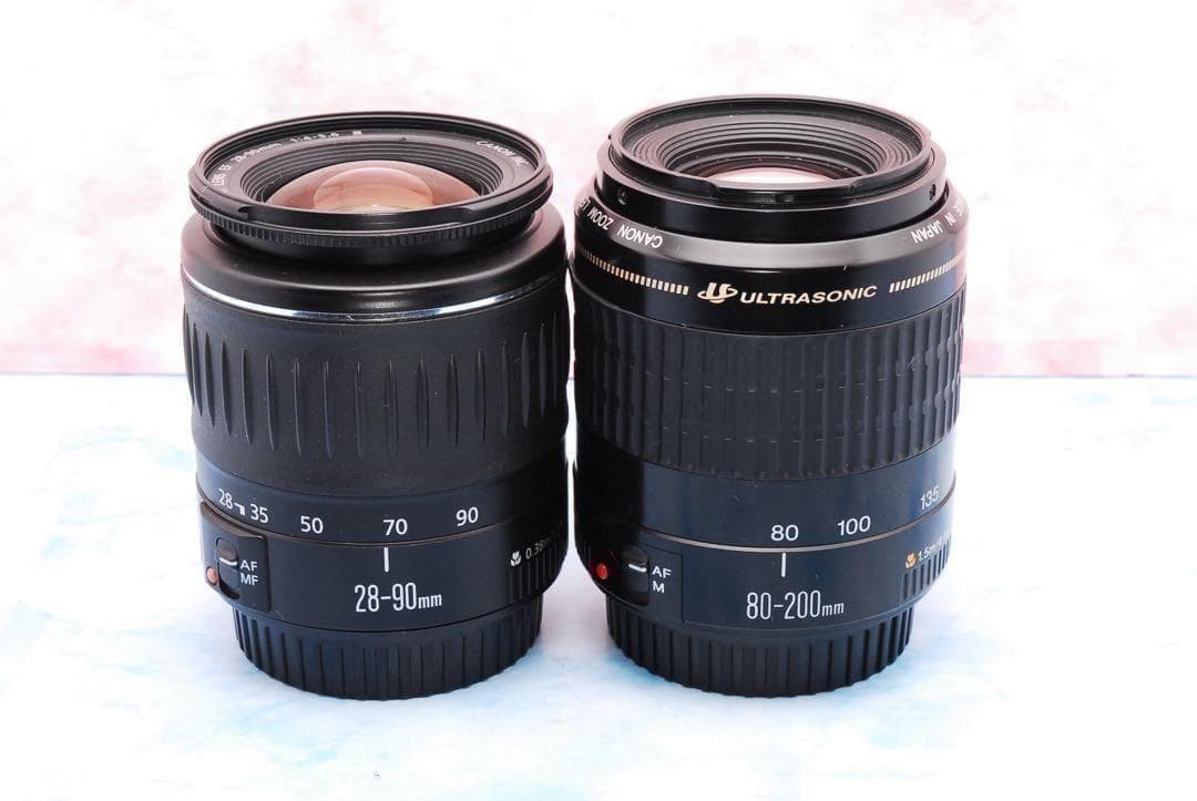 キャノン Kiss X2☆バッグ付☆望遠レンズ付Wレンズ☆一眼レフカメラ