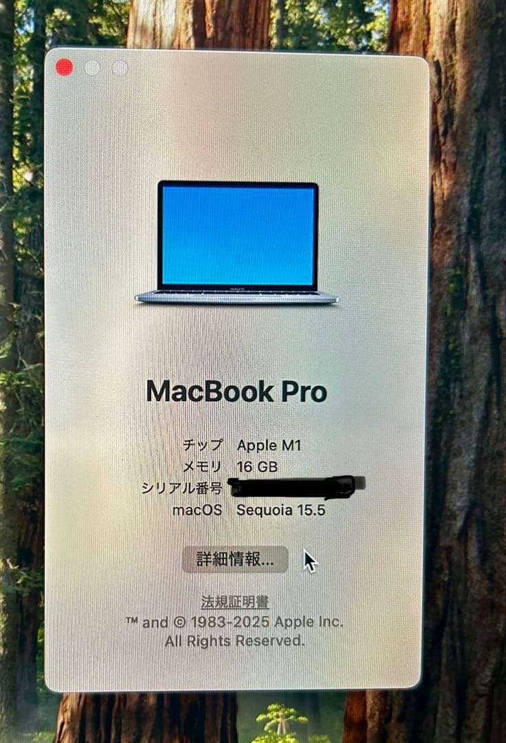 【美品、箱あり】Macbook pro(2020 M1) 8GB/256GB