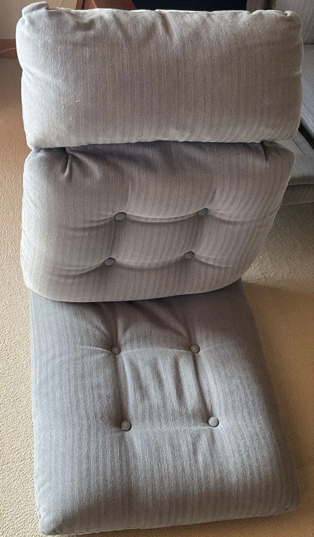 美品　グレー 3人掛け　リクライニングソファ