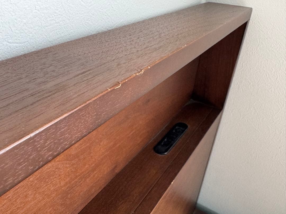 高級木材セミダブルベッドフレーム ウォルナット センベラ ウッドスプリングタイプ