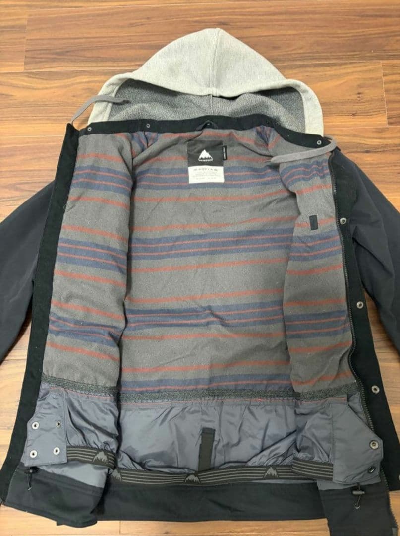 BURTON スノボウェア 男性用Sサイズ 黒 フード付き