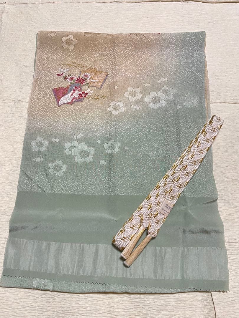 訪問着フルセット　辻ヶ花　作家　落款　絞り　銀通し　ふくれ帯　しつけ糸付