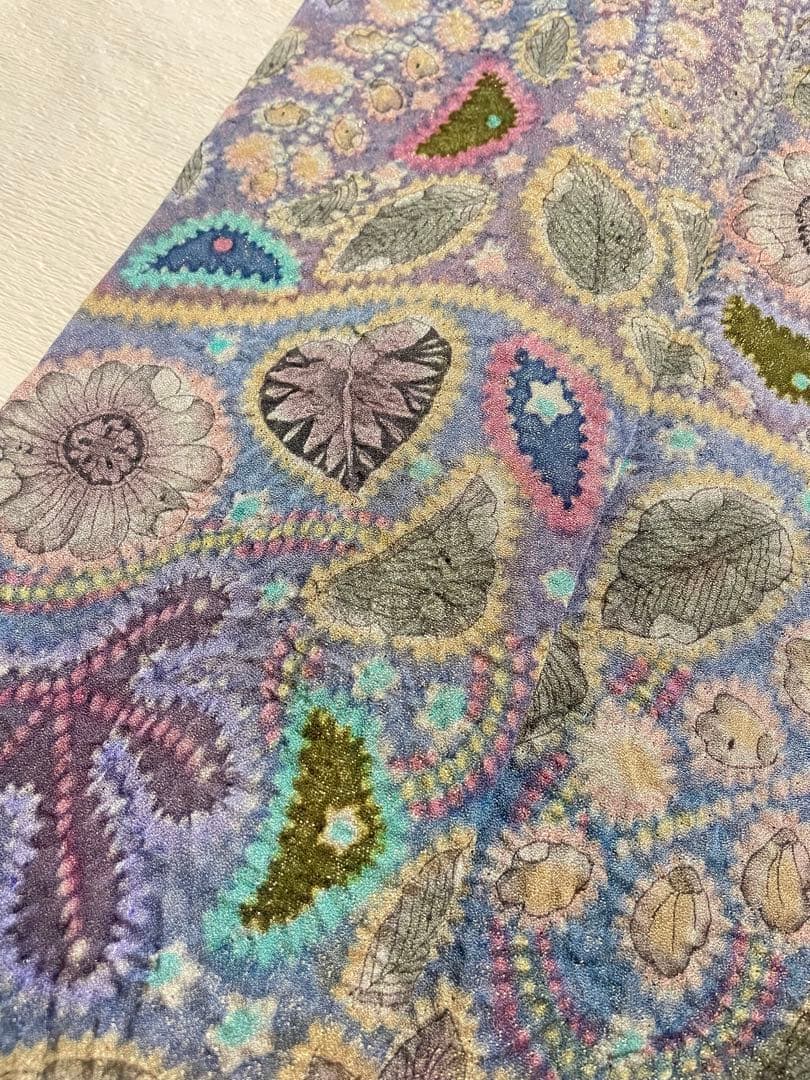 訪問着フルセット　辻ヶ花　作家　落款　絞り　銀通し　ふくれ帯　しつけ糸付