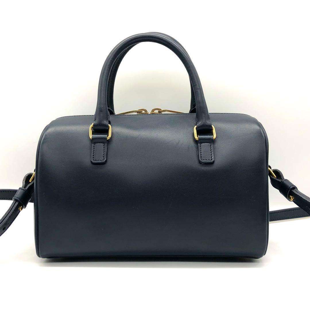 【美品】サンローラン ベイビーダッフル ミニボストン 2way 肩掛け 紺色