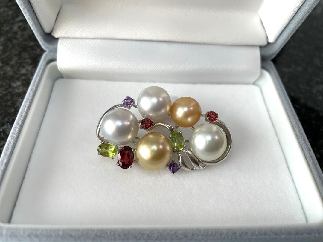 パールブローチ　白蝶真珠　入学式　卒業式　刻印　コサージュ　本真珠