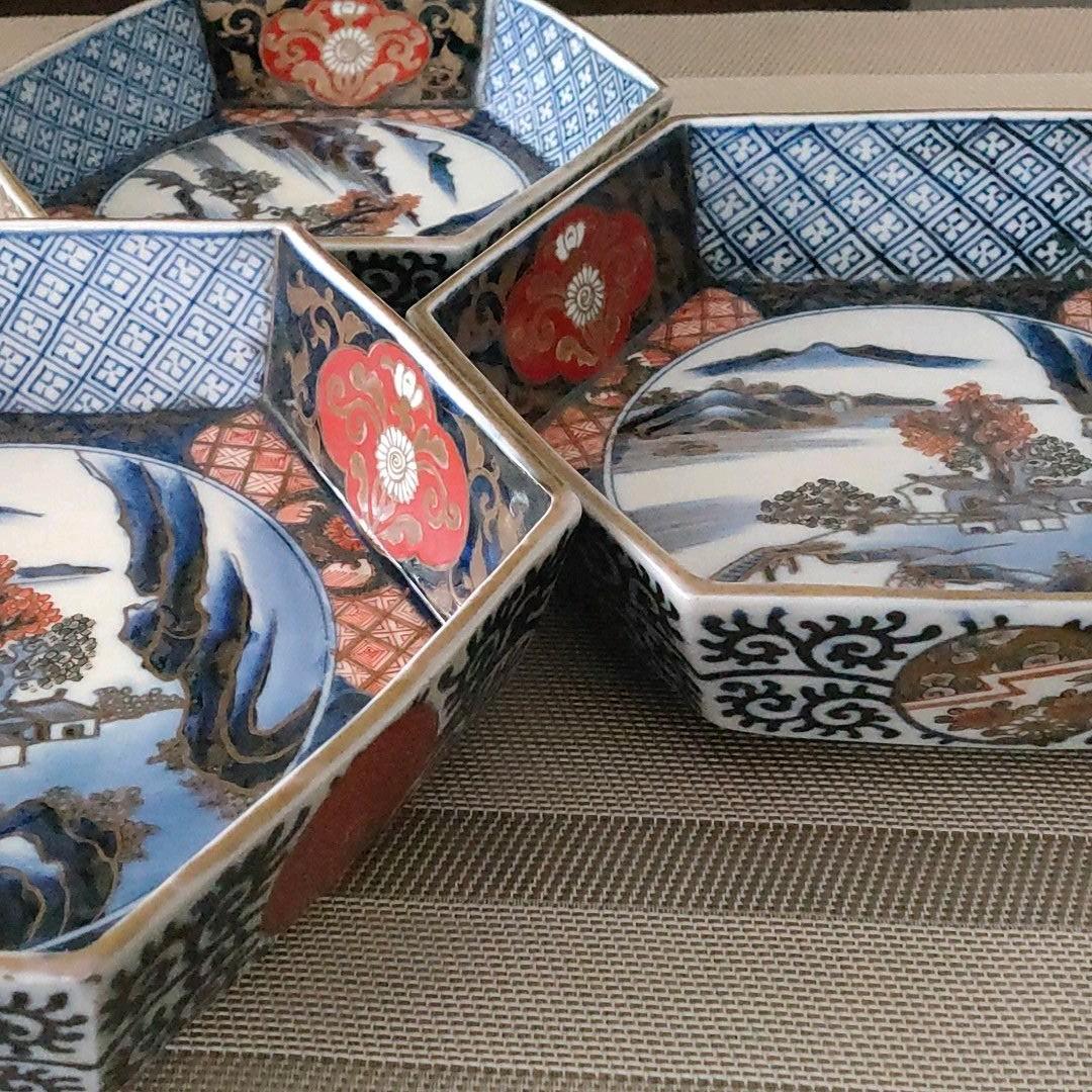古九谷　三重鉢