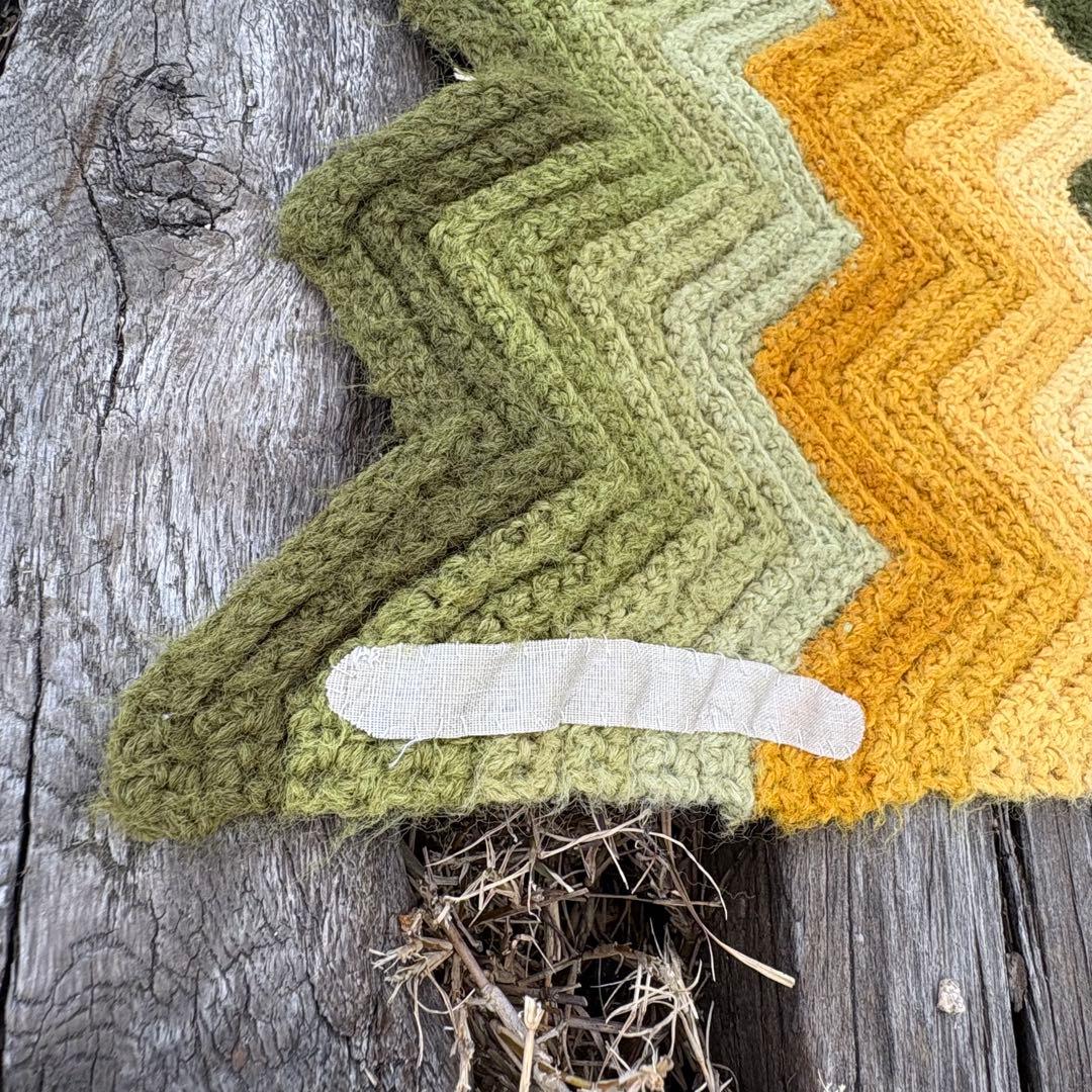 【USA vintage】グラニーブランケット ギザギザ 膝掛け ラグ