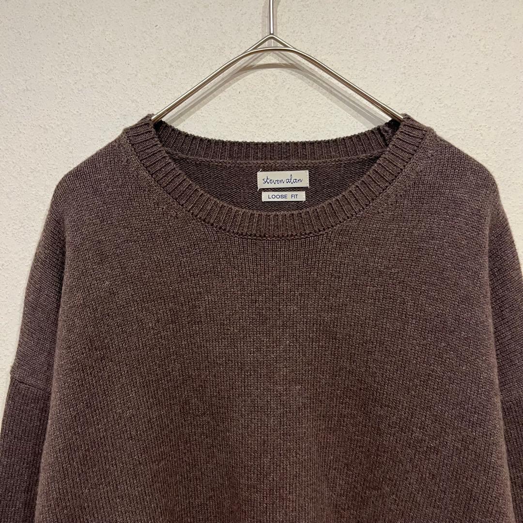 【美品】steven alan コットンカシミヤクルーネックニット-LOOSE