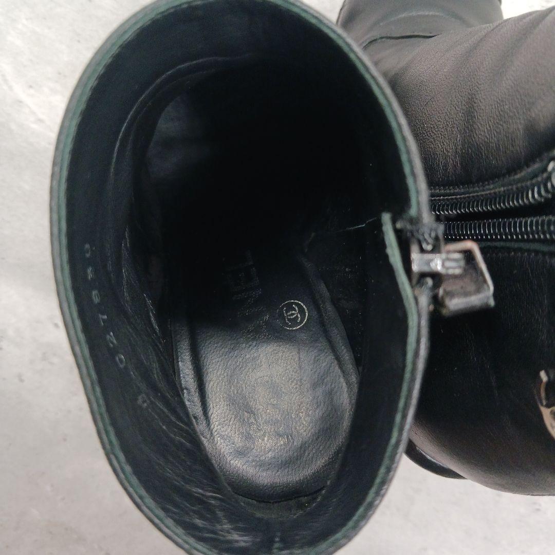 ✨美品✨ シャネル ココマーク レザー ブーティ ブラック 35C サイドジップ