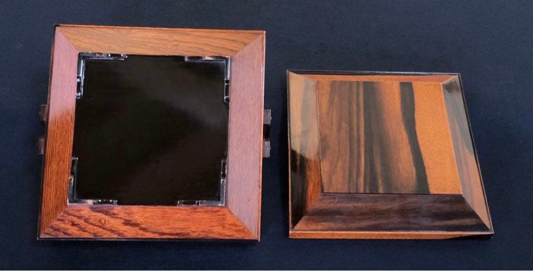 《R》黒柿内朱 手付 四方菓子器 食籠 喰篭 飾り金具 260126く1