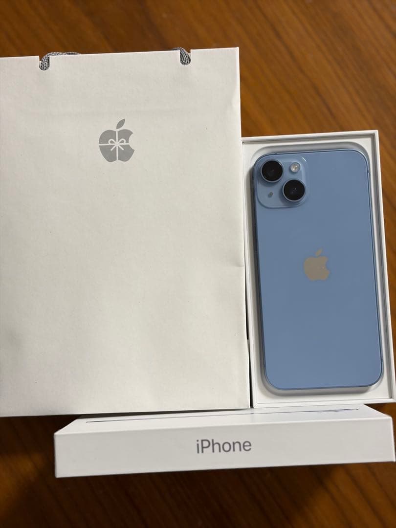 【年内値下げ可】iPhone本体　14ブルー 充電最大容量98% SIMフリー