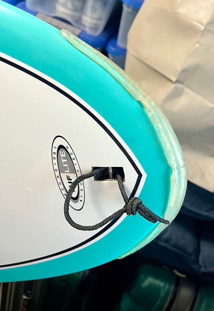 ロングボード サーフボード ホワイト/ターコイズ