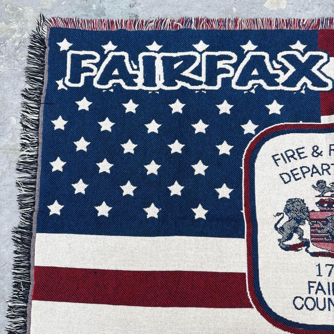 星条旗　消防　マルチカバー　ソファーカバー　ヴィンテージラグ　120x176