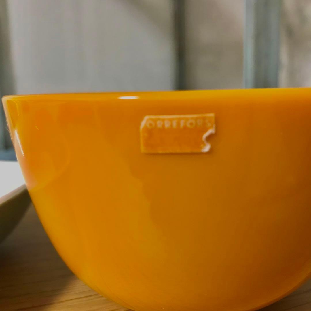 希少 ヴィンテージ ORREfORS オレフォス コロラ ボウル オレンジ