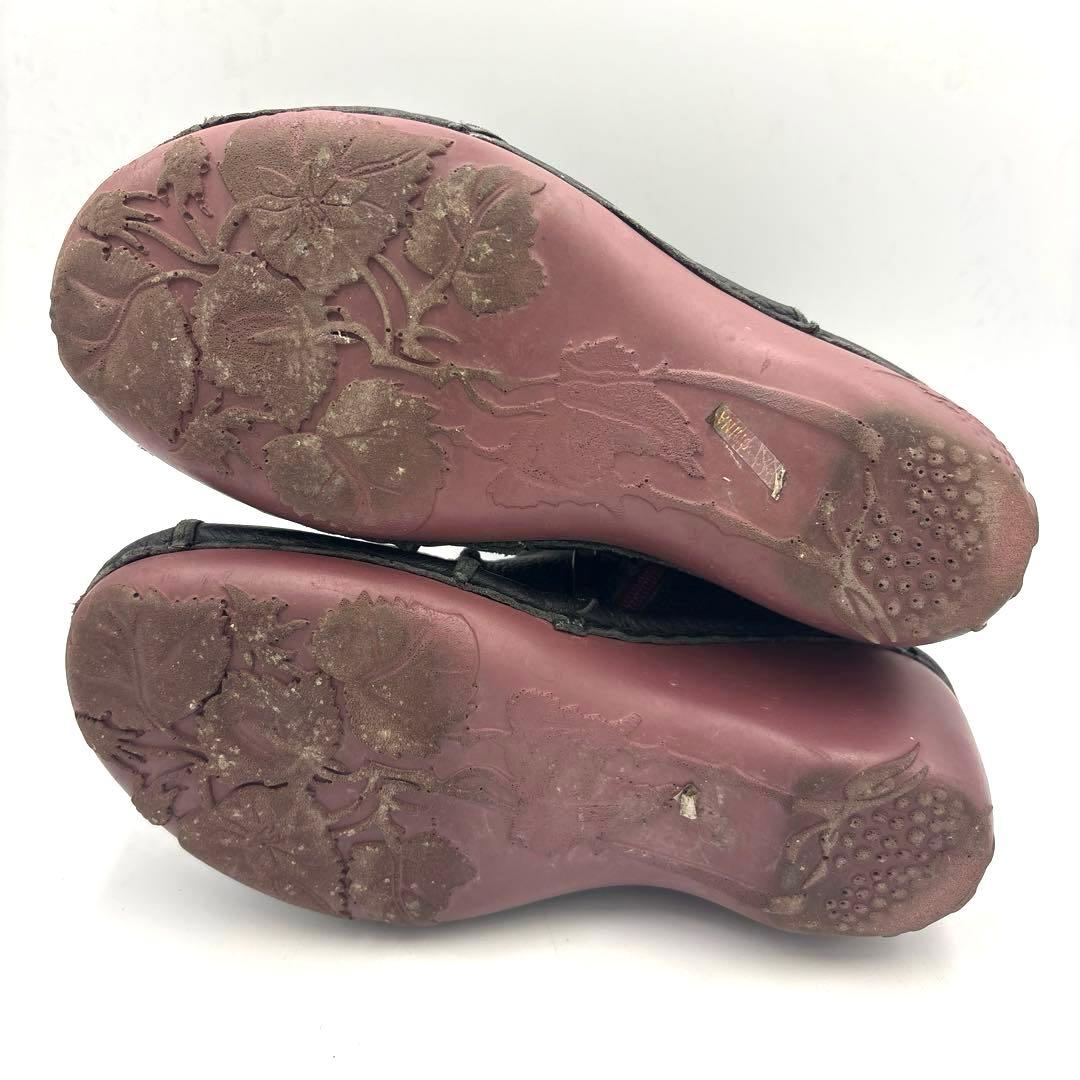 エスタシオン うずまき ショートブーツ【M】23cm ブラック サイドジップ