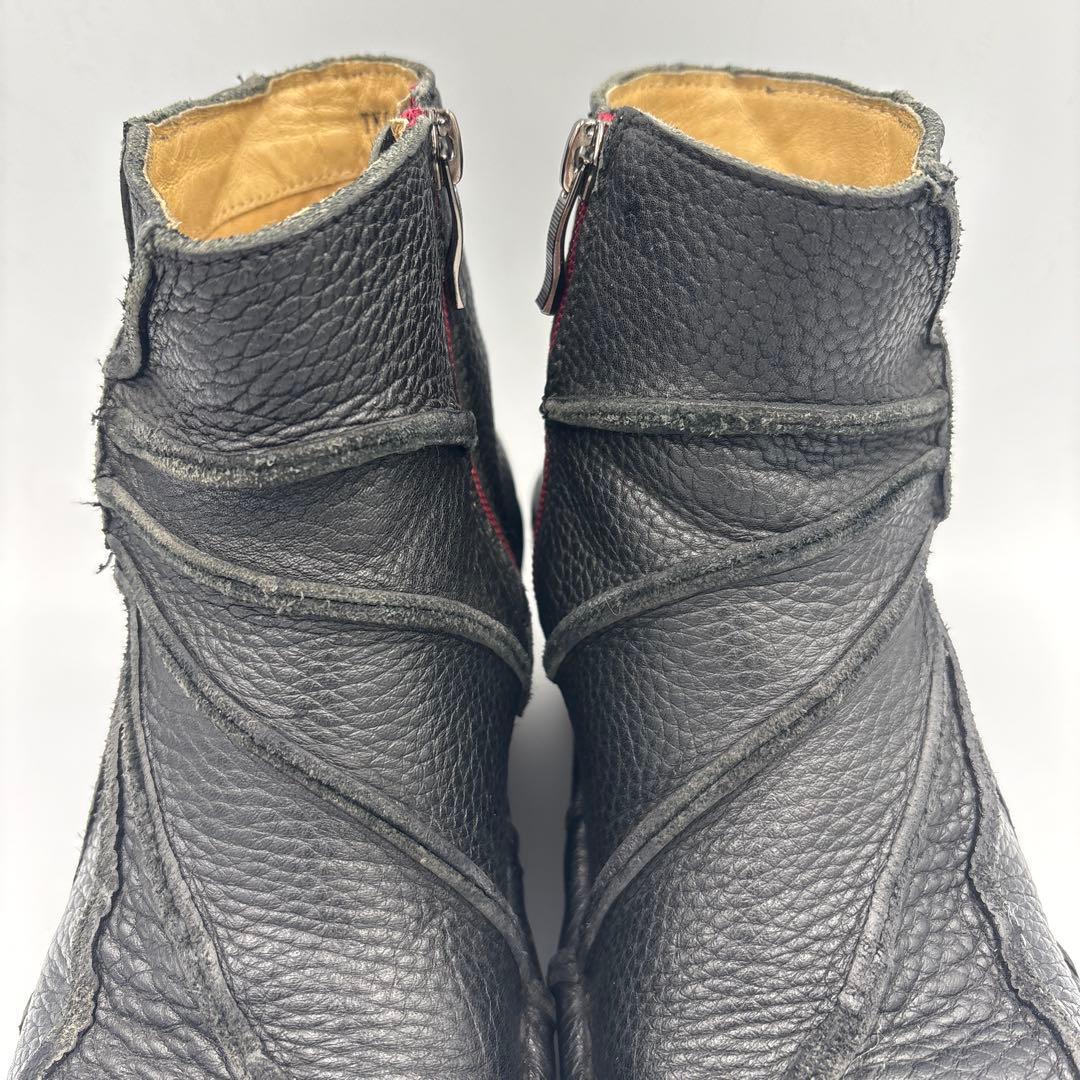 エスタシオン うずまき ショートブーツ【M】23cm ブラック サイドジップ