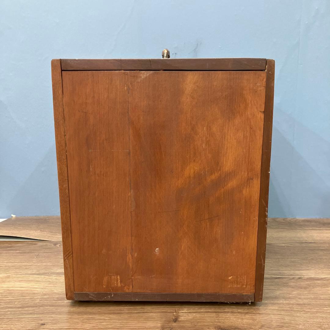 E-3 希少 彫刻 竹林デザイン 木製 4段 収納ボックス 小引き出し 収納