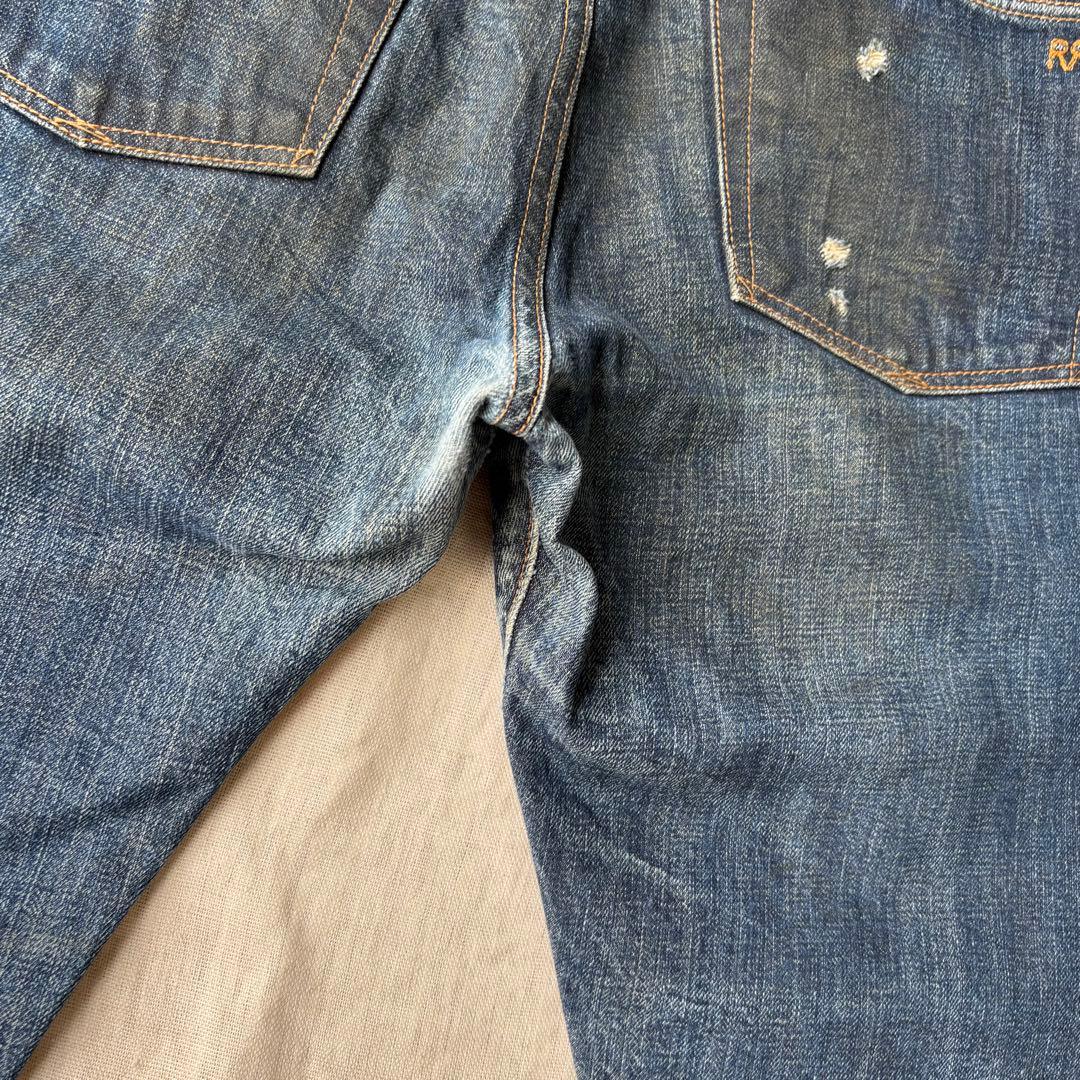 【名作】RRL CRUSH JEANS ダメージ インディゴ デニムパンツ 32