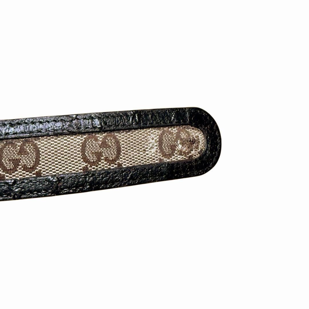 グッチ GUCCI ベルト インターロッキング GG柄 ブラウン キャンバス