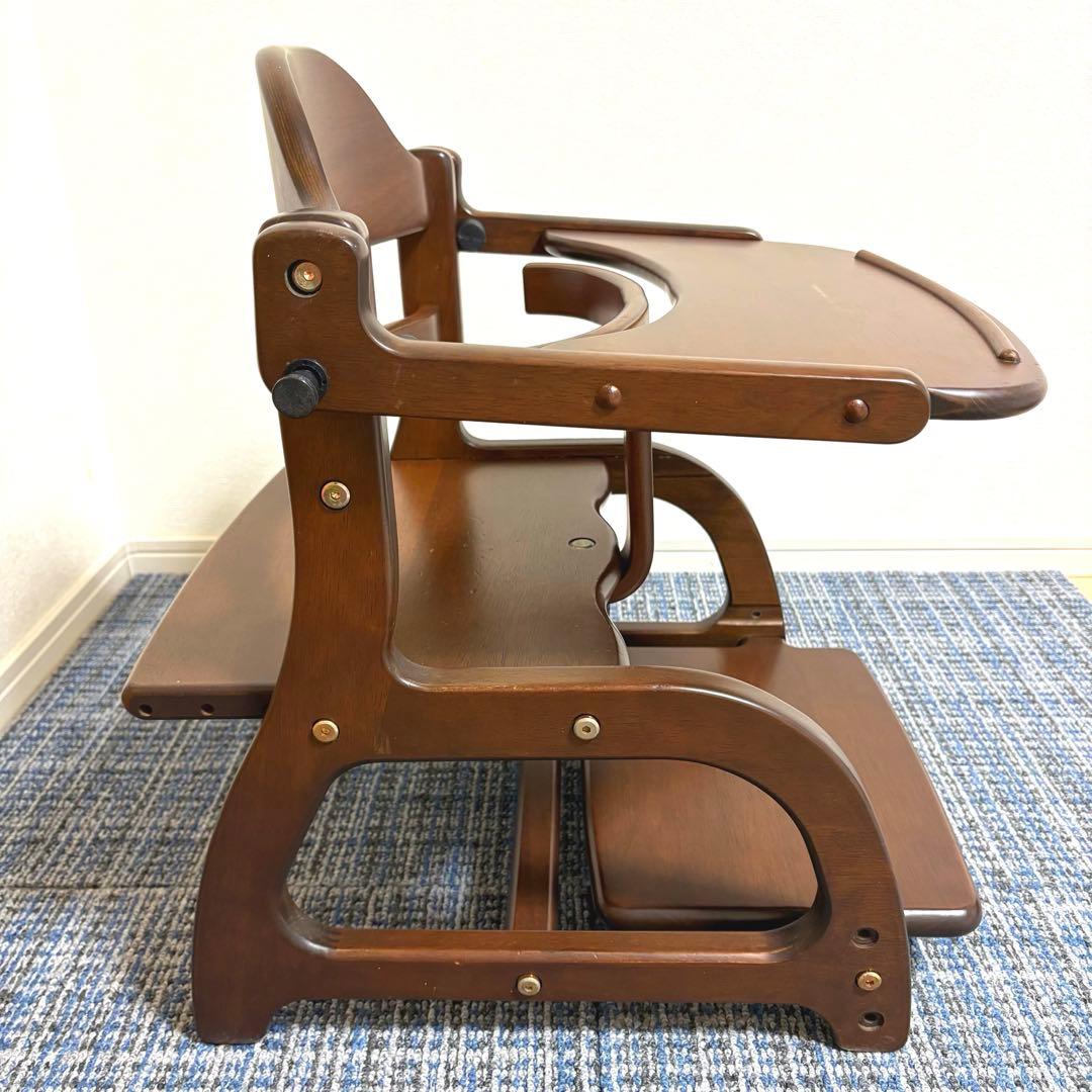 大和屋 すくすくローチェアⅡ ダークブラウン テーブル付き ガード付き