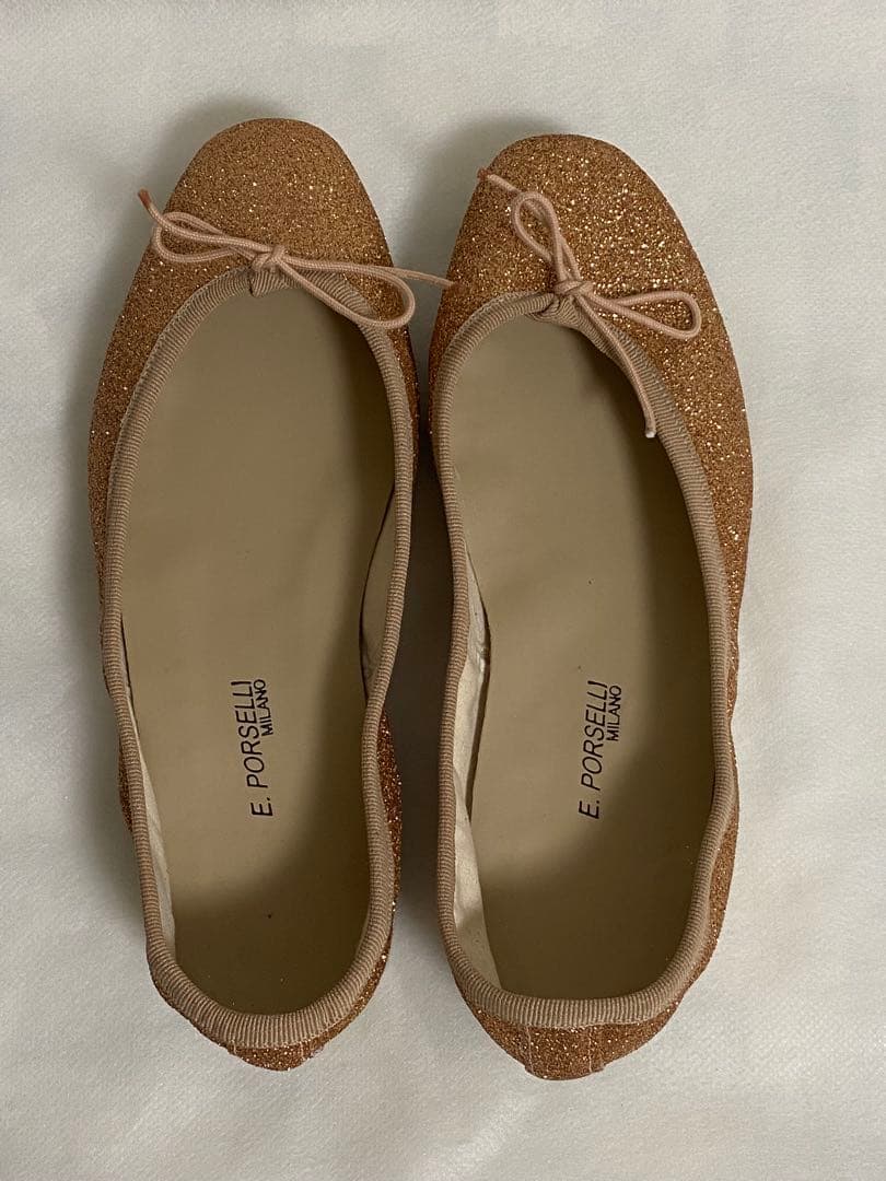 IENA ポルセリ グリッターバレエシューズ 38 裏張り済み