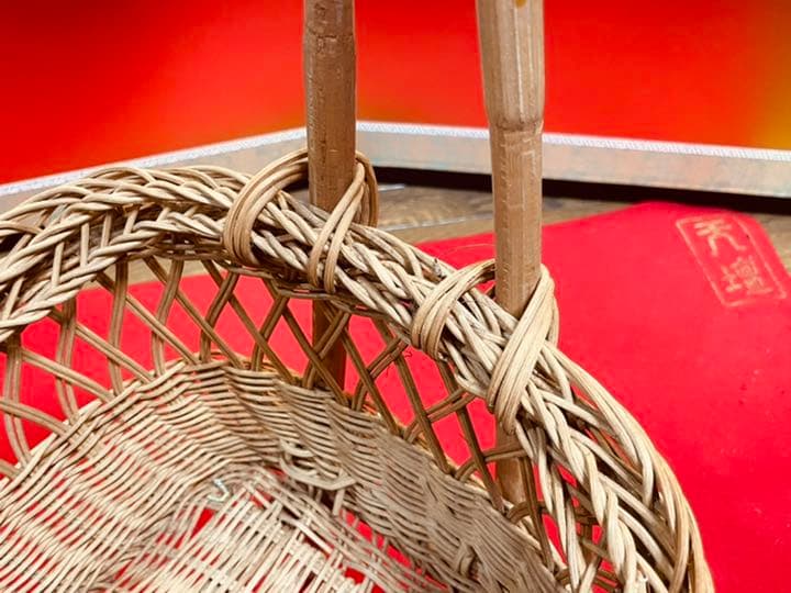 手編み　ハンドメイド　籠　バスケット　小物入れ　アンティーク　かご　カゴ