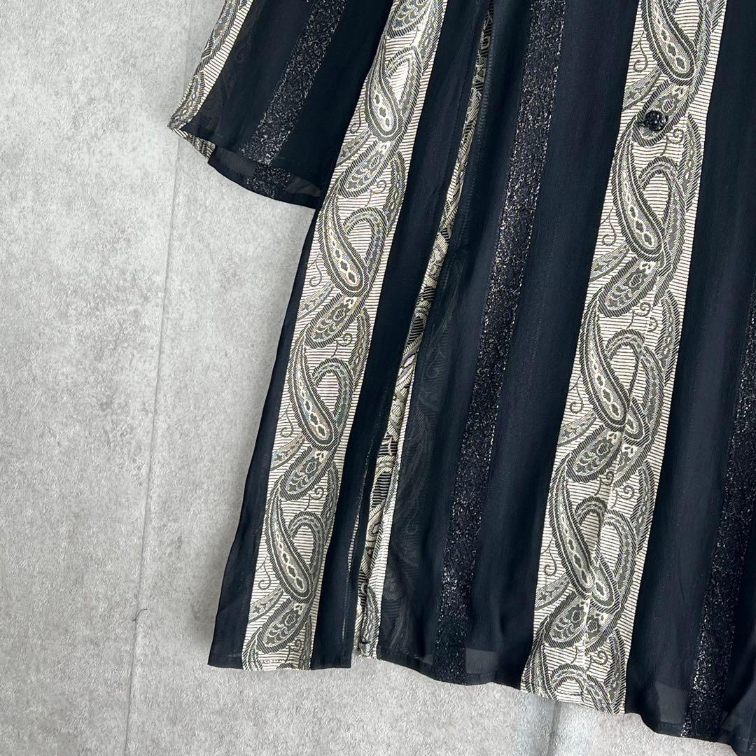 伊太利屋 イタリヤ（7）デザインレースシャツワンピース スタンドカラー スリット