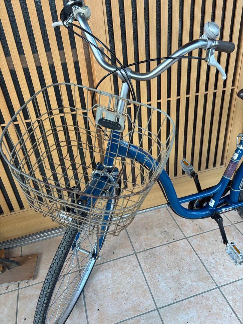 アサヒ購入シティサイクル 26インチ 内装2段変速 前後カゴ付き 自転車
