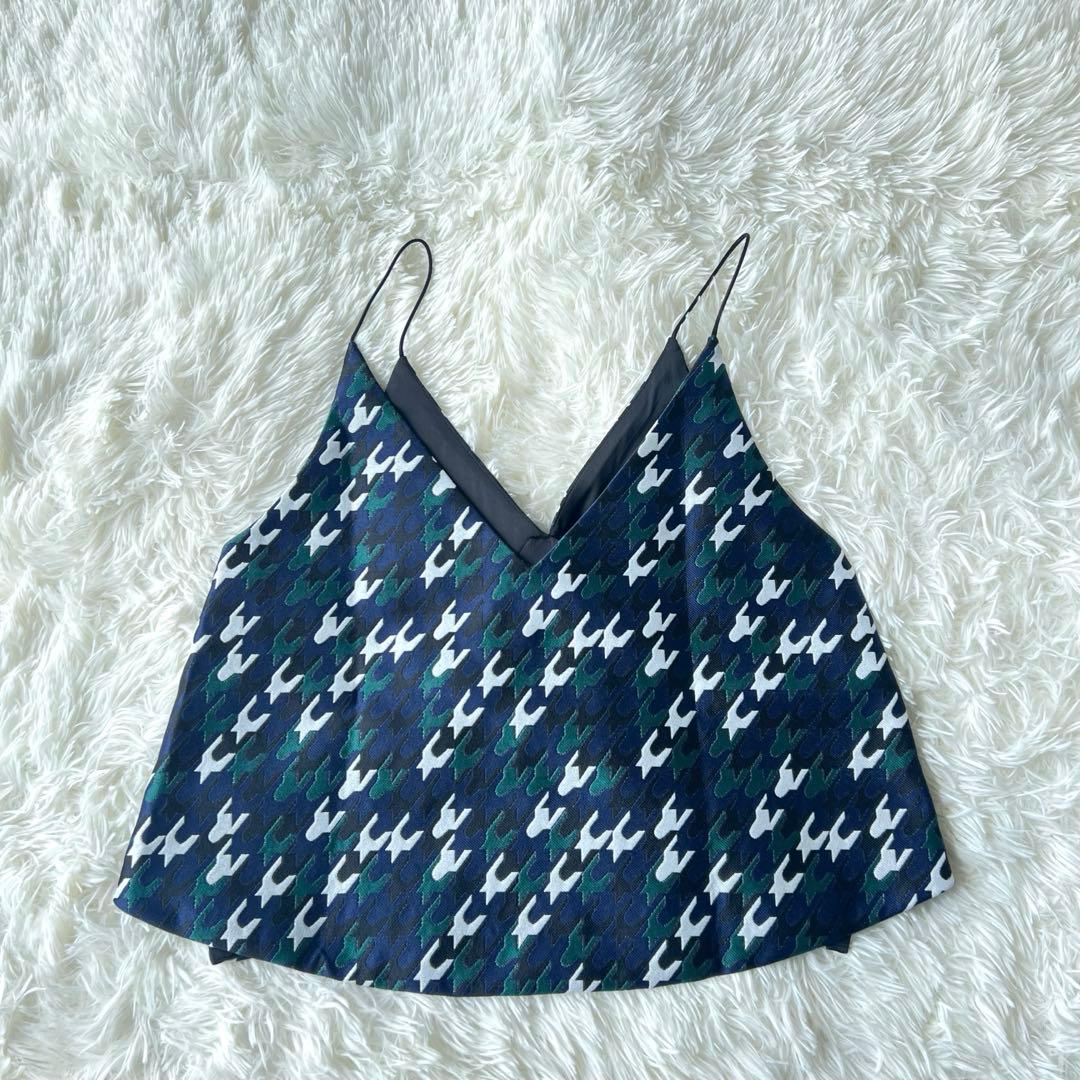 【新品未使用】UN3D. アンスリード　チドリジャカードキャミソール　グリーン