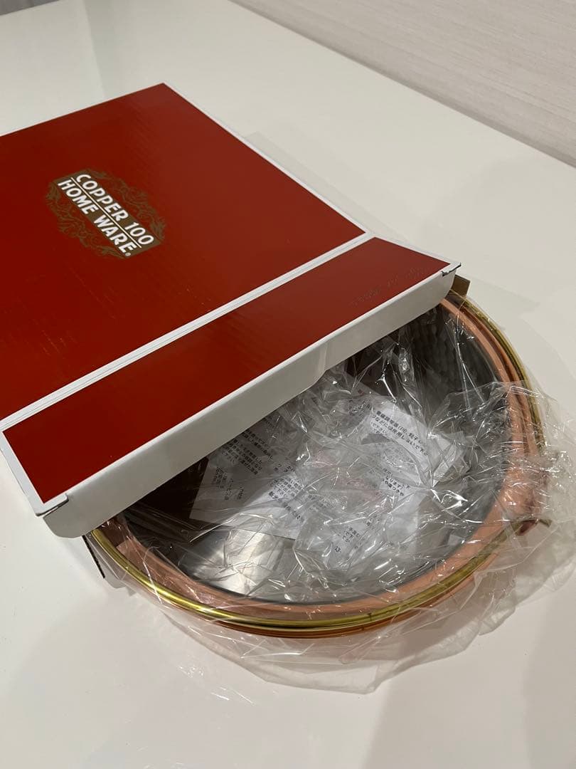 【新品 未使用】すき焼鍋(ツル付)（純銅） 26cm新光金属 新光堂 銅製品