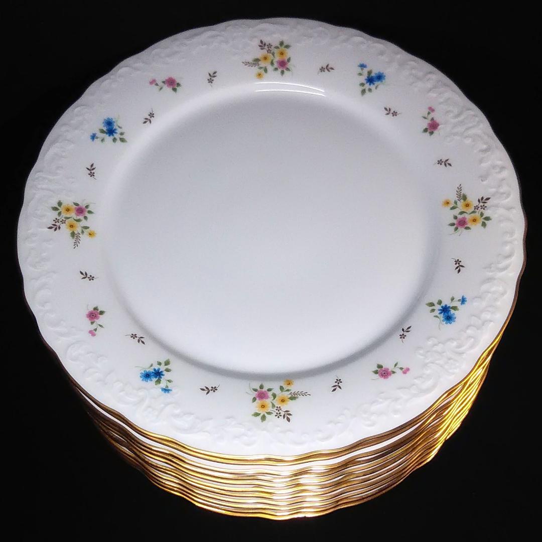 ノリタケ 花柄ディナー皿 11枚