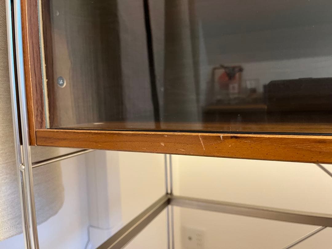 MUJI 無印良品 ユニットシェルフ ワイド 小 引き出し＋ガラス引き戸付き