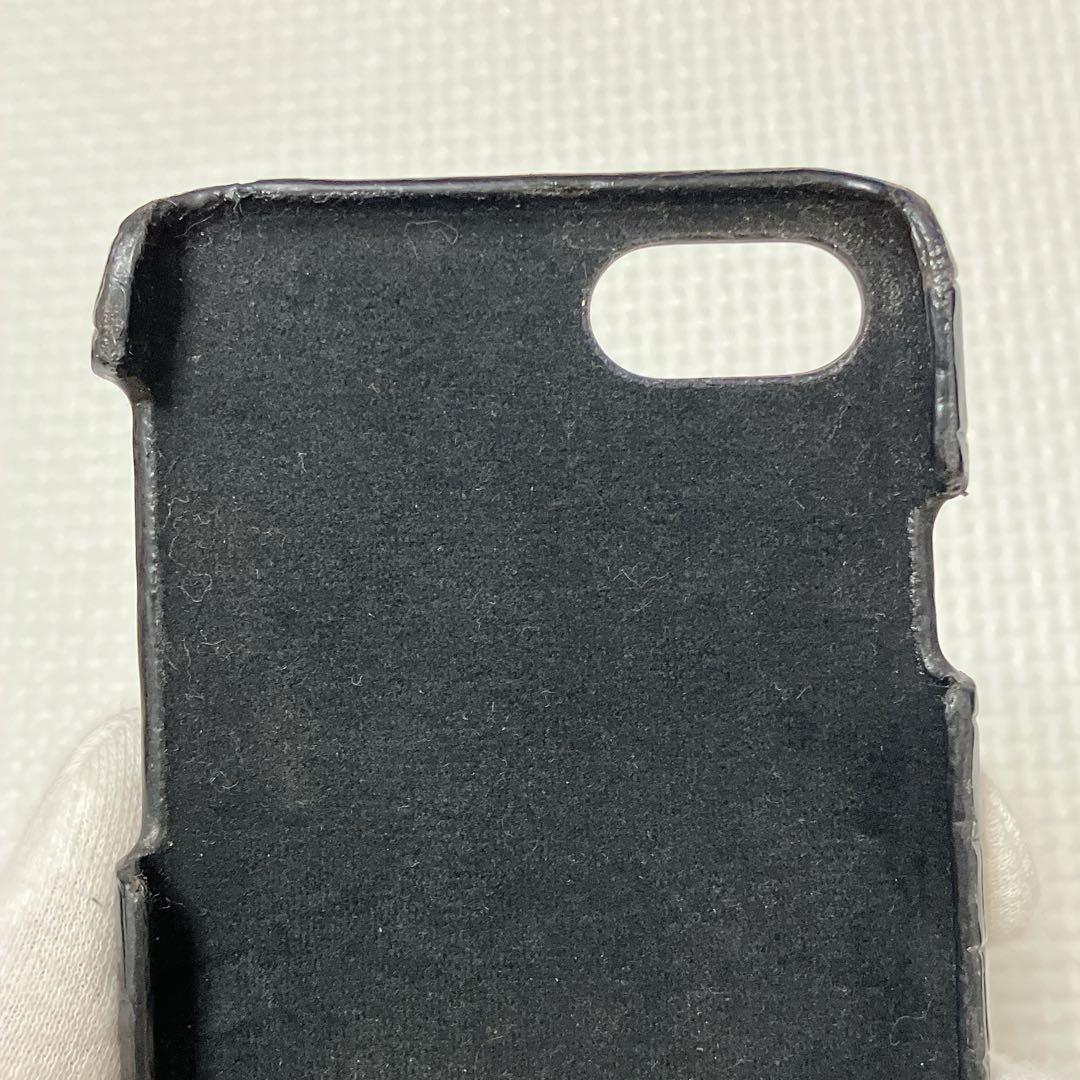 希少　SAINT LAURENT スマホ ケース　黒　クロコ型押し　箱袋付き