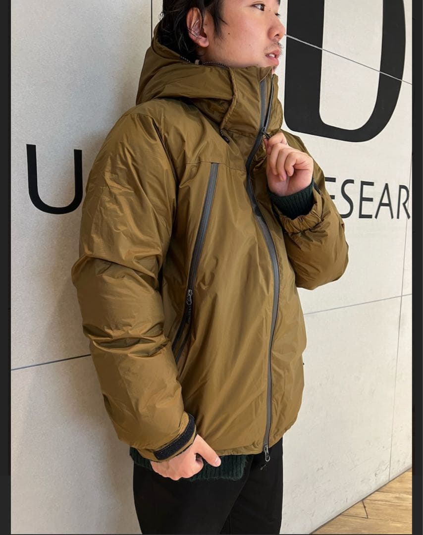 NANGA ブラウン ダウンジャケット フード付き