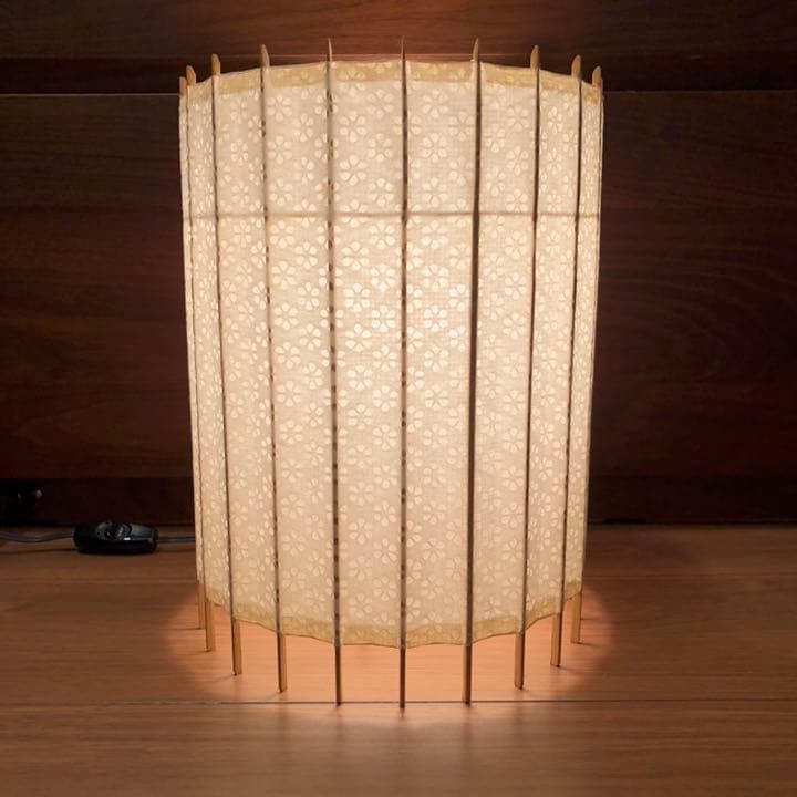 【格安】京都日吉屋 京和傘スタンドランプ 白 小梅柄(特注)