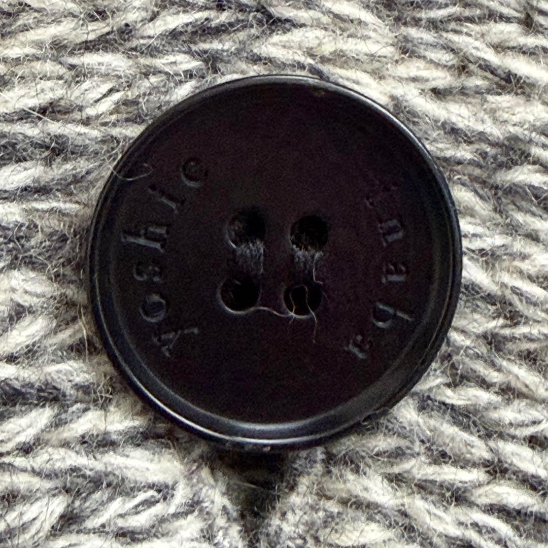 ヨシエイナバ ♡ ウールカシミヤ ロングニットカーディガン 杢グレー