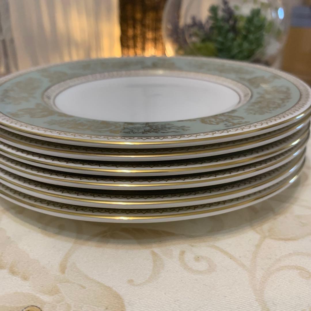 ウェッジウッド コロンビア　セージグリーン 17.5cmケーキプレート 6枚