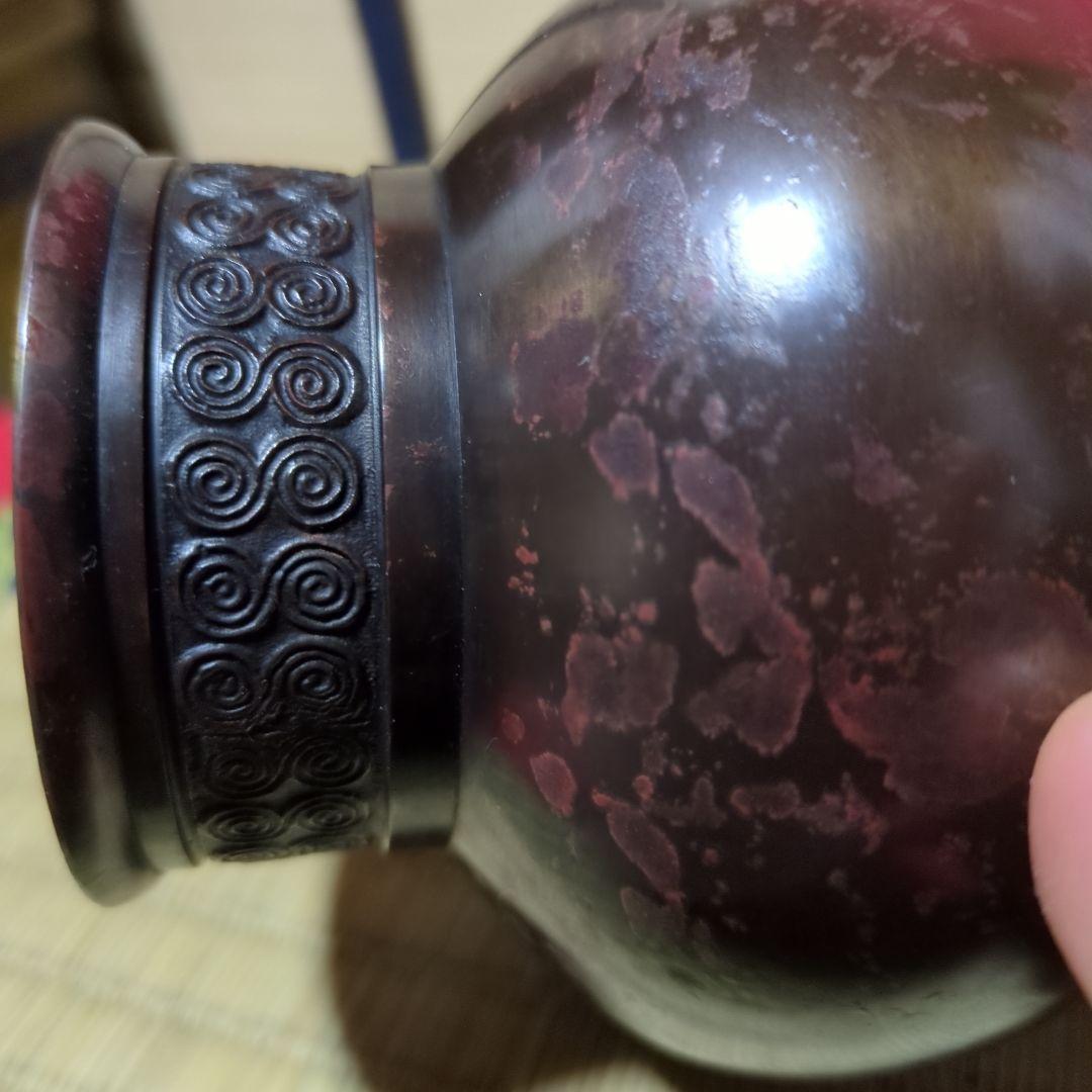 茶花花器、胡銅龍耳、高岡銅器