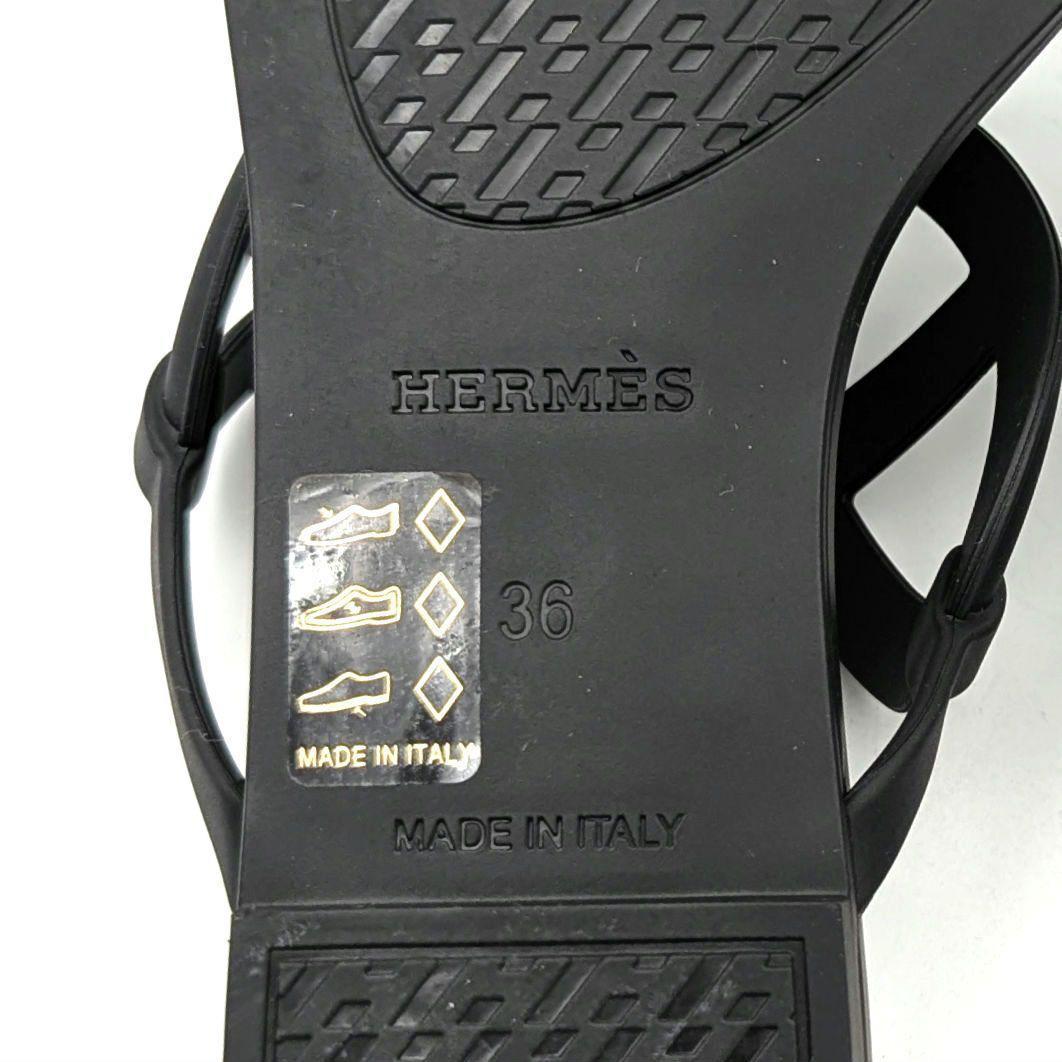 【美品】HERMES エルメス エジェリ ラバーサンダル ブラック 36
