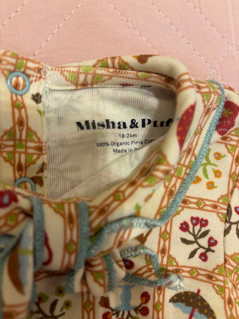 お茶会柄ロンパース18-24