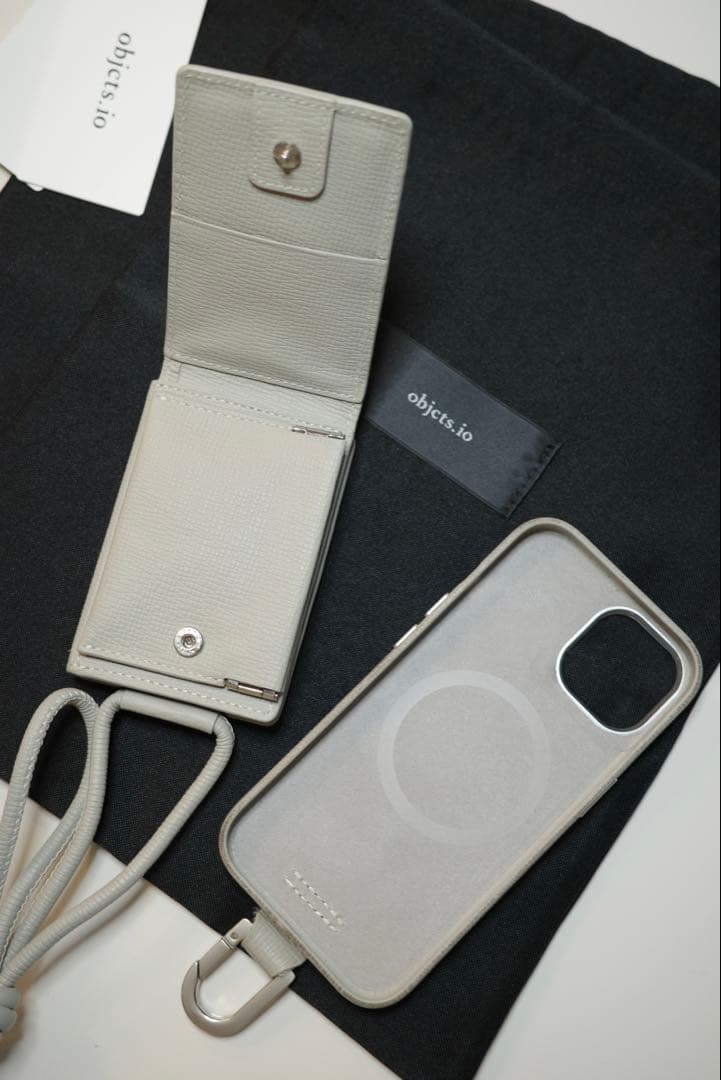 あんこ objects. ホワイト iPhoneケース ストラップ付き