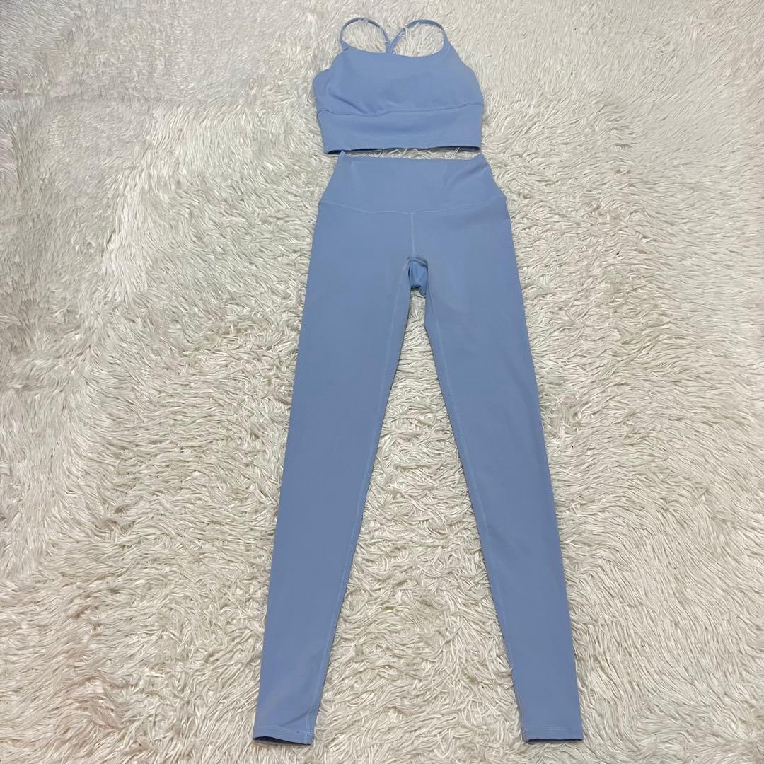 美品 スカーラ sukala ヨガ スパッツ レギンス 青 クール セットアップ