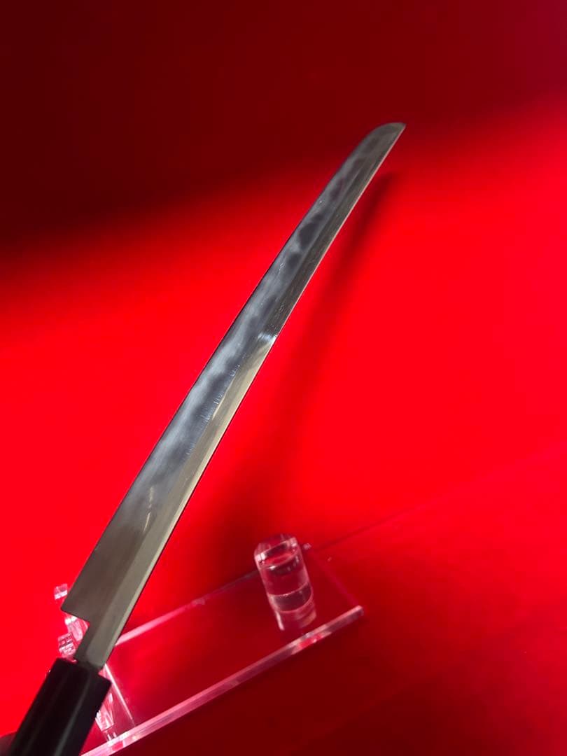 01594 包丁　先丸蛸引　尺一　玉鋼　両刃　刃文有り　墨流し　箱付　未使用品