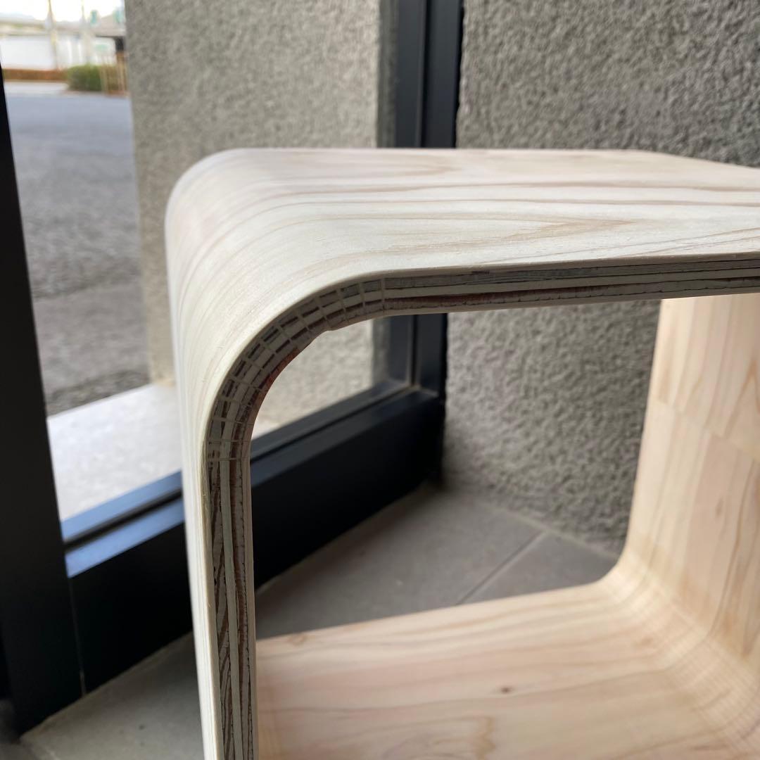 【補修あり】 R型シェルフ（角がない 合板 木製品 収納 インテリア 積み重ね）