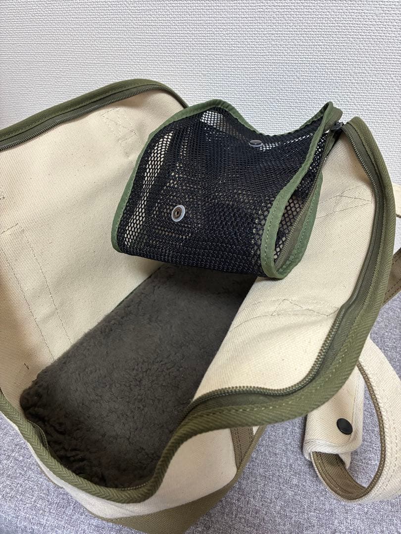 freestitch　スクエア トート　犬用キャンバスキャリーバッグ　底板ボア付